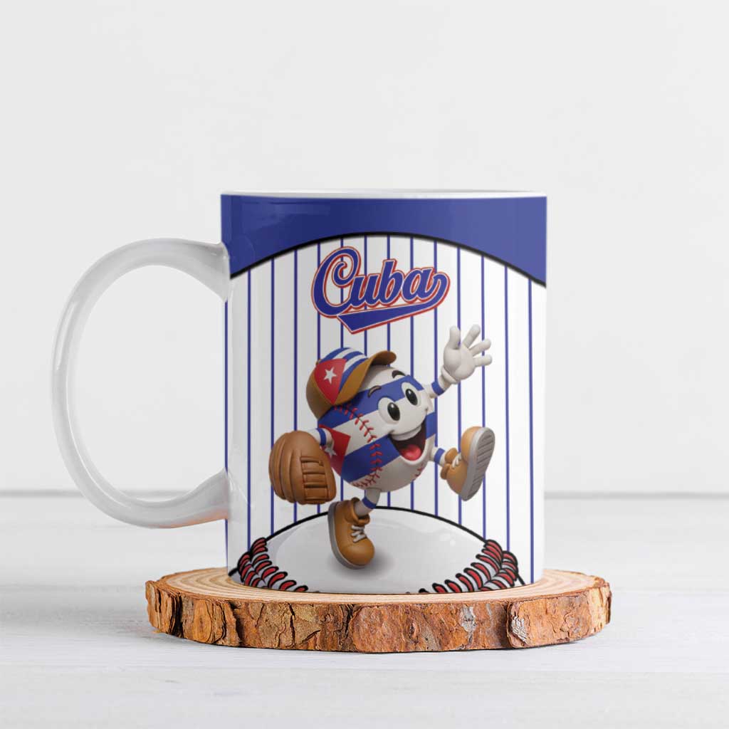 Cuba Baseball Custom Ceramic Mug Cuban Flag Mascot Design
