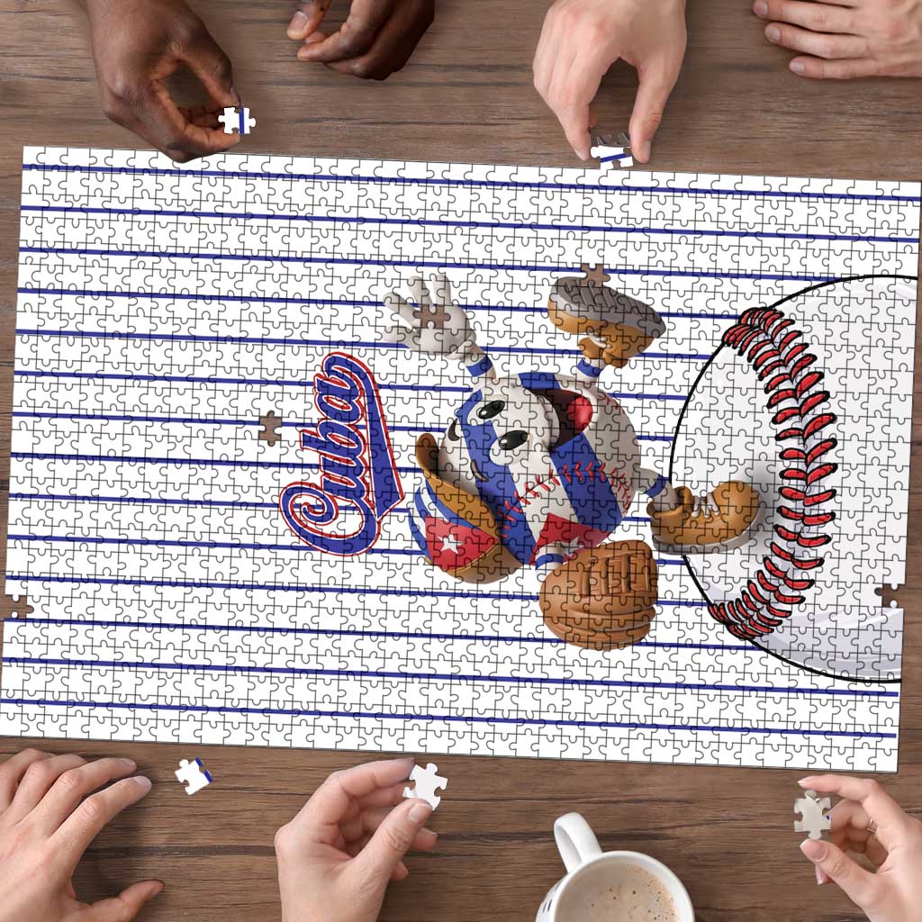 Cuba Baseball Puzzle Cuban Flag Mascot Design