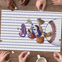 Cuba Baseball Puzzle Cuban Flag Mascot Design