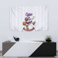 Cuba Baseball Tapestry Cuban Flag Mascot Design
