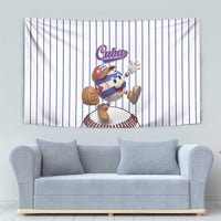 Cuba Baseball Tapestry Cuban Flag Mascot Design