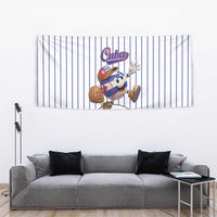 Cuba Baseball Tapestry Cuban Flag Mascot Design