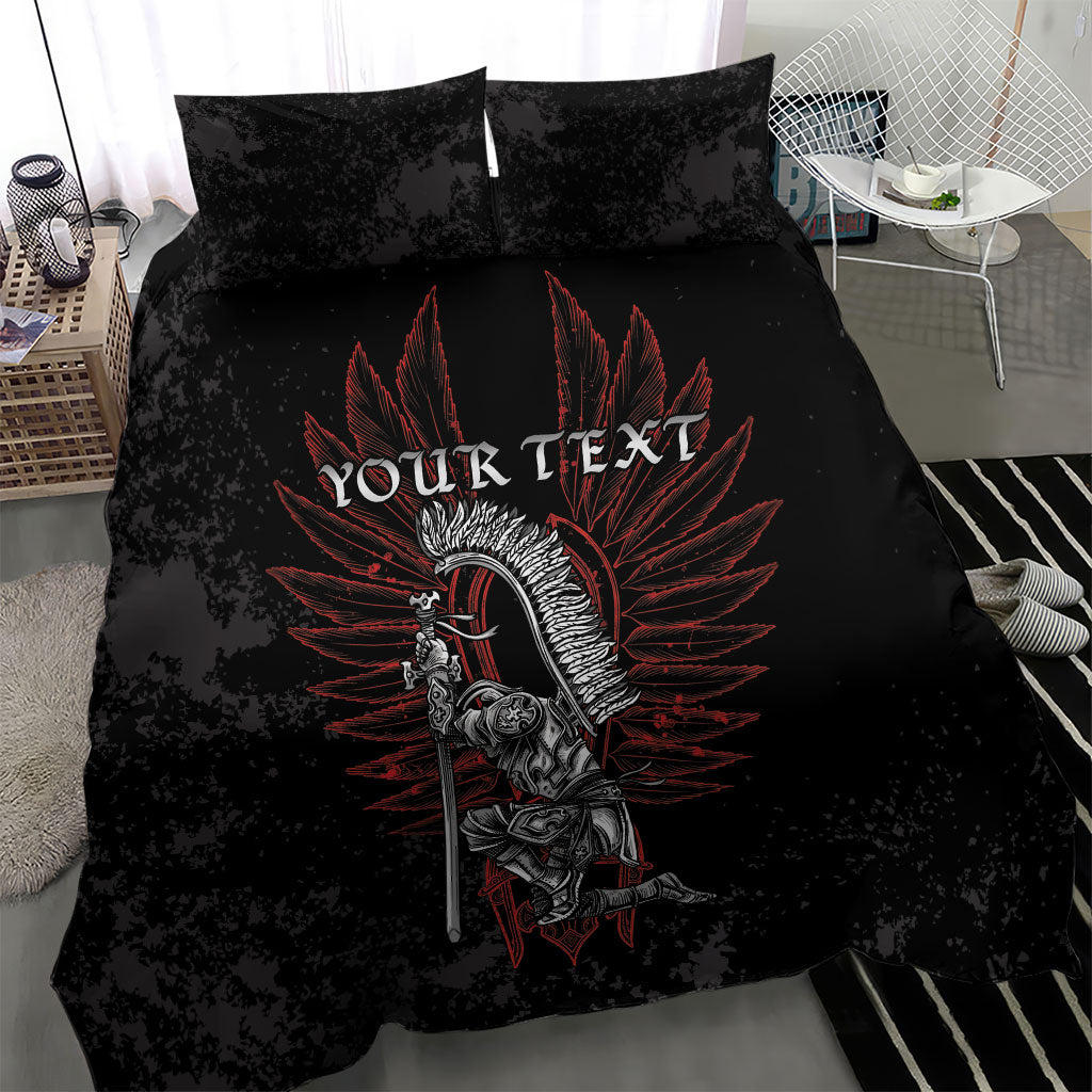 Personalized Poland Husaria Bedding Set Polska Winged Hussar Knight Pride