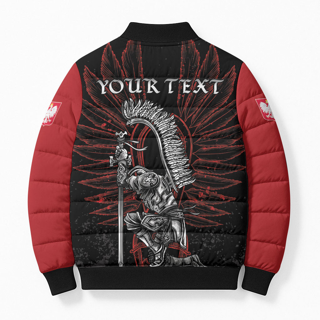 Personalized Poland Husaria Bomber Puffer Jacket Polska Winged Hussar Knight Pride