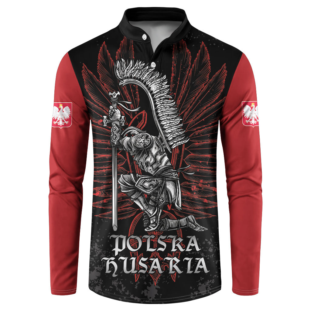 Personalized Poland Husaria Button Sweatshirt Polska Winged Hussar Knight Pride