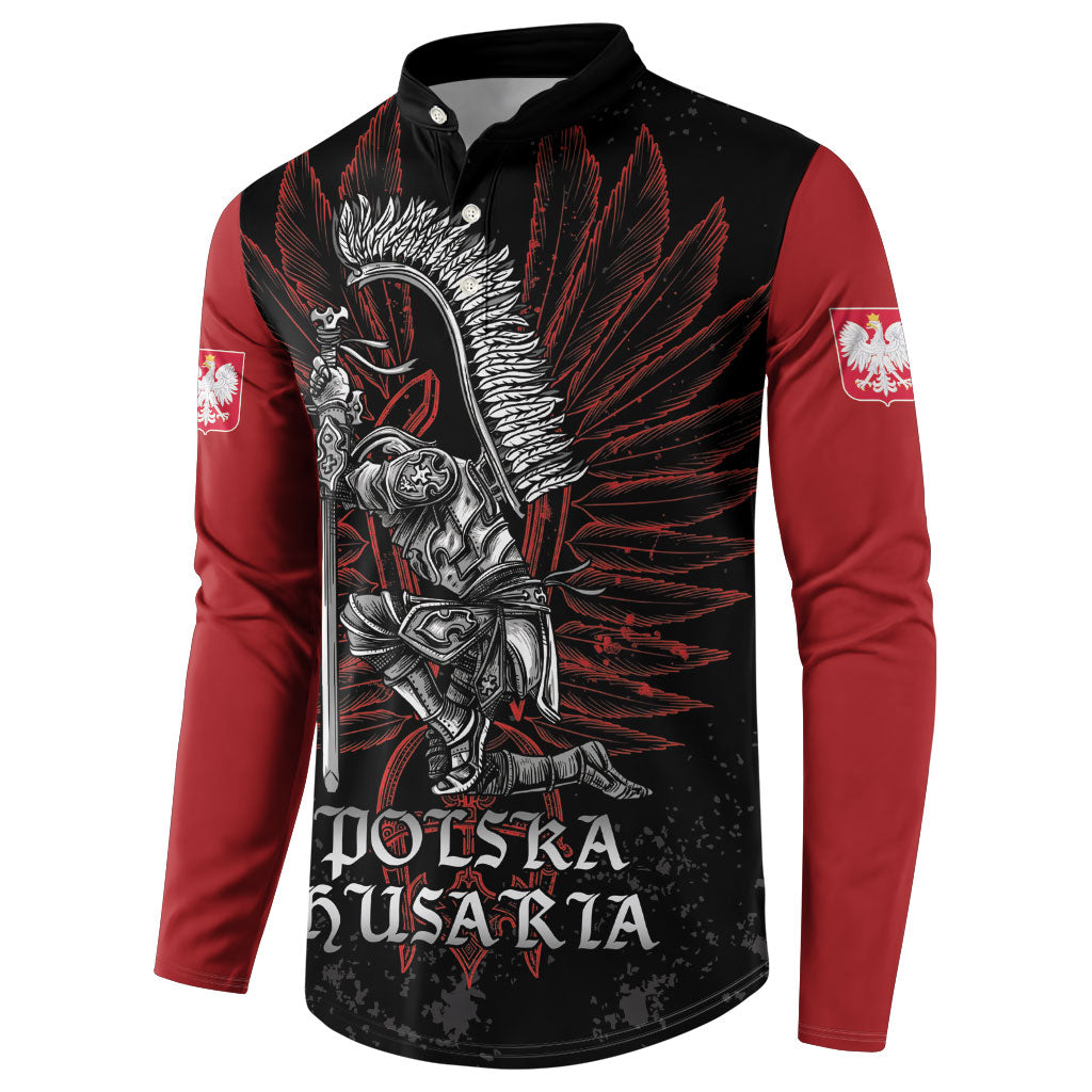 Personalized Poland Husaria Button Sweatshirt Polska Winged Hussar Knight Pride
