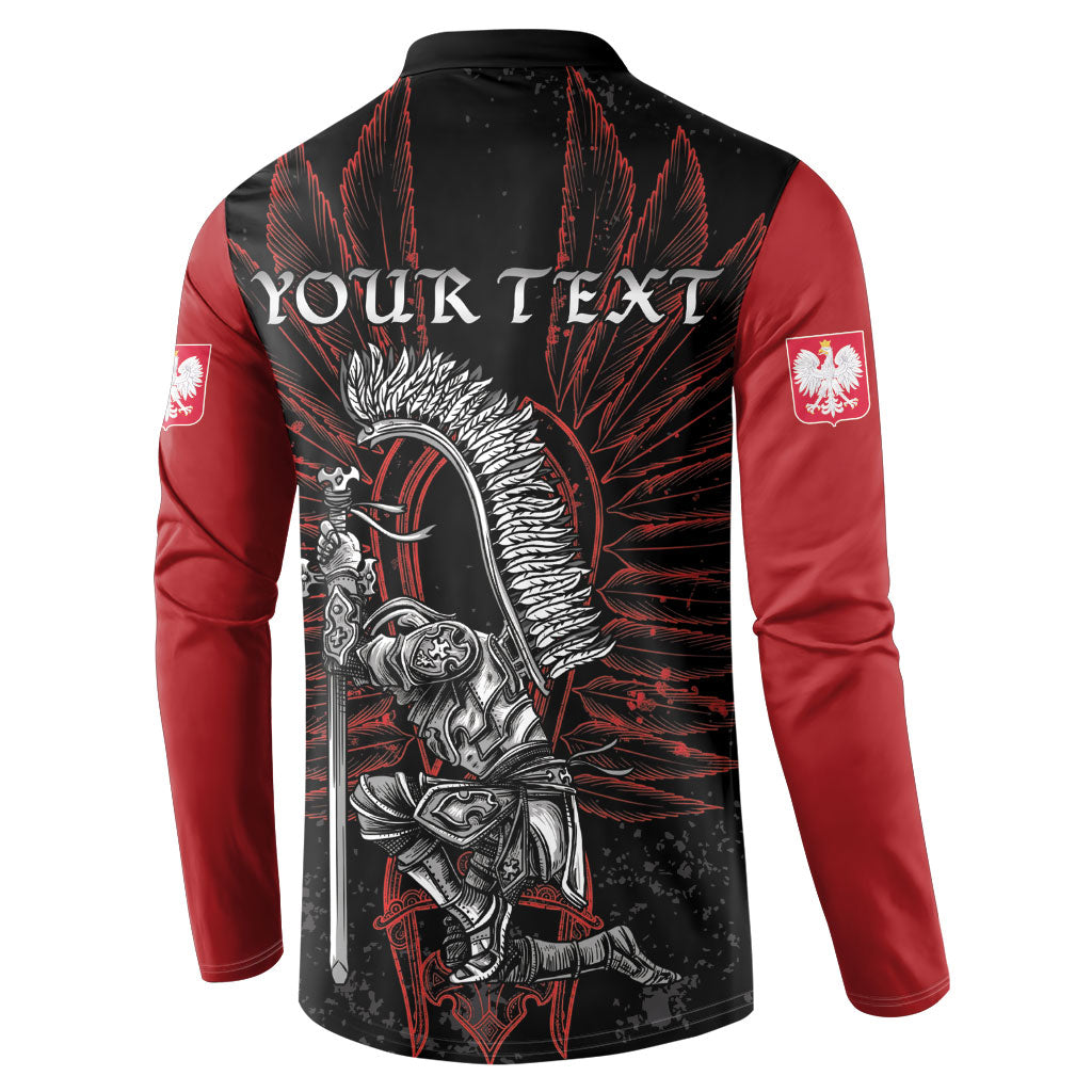 Personalized Poland Husaria Button Sweatshirt Polska Winged Hussar Knight Pride