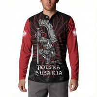 Personalized Poland Husaria Button Sweatshirt Polska Winged Hussar Knight Pride