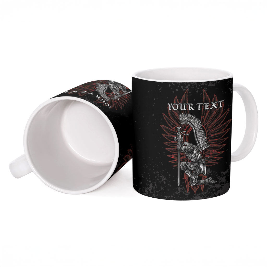 Personalized Poland Husaria Ceramic Mug Polska Winged Hussar Knight Pride