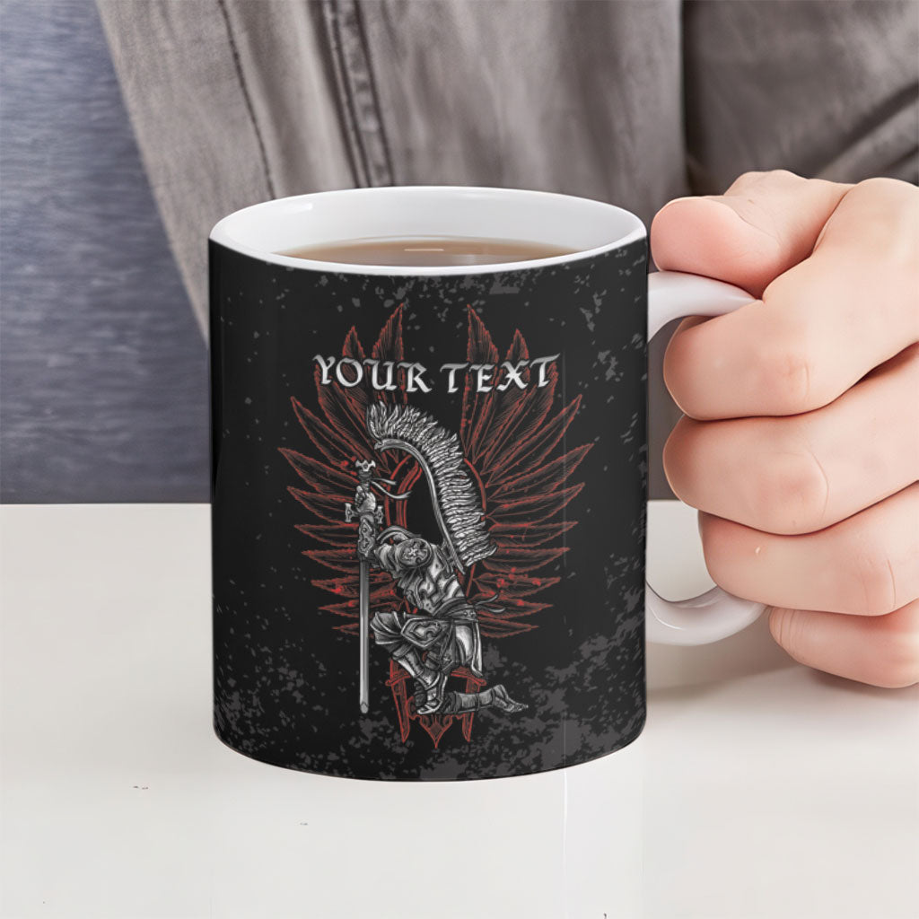 Personalized Poland Husaria Ceramic Mug Polska Winged Hussar Knight Pride