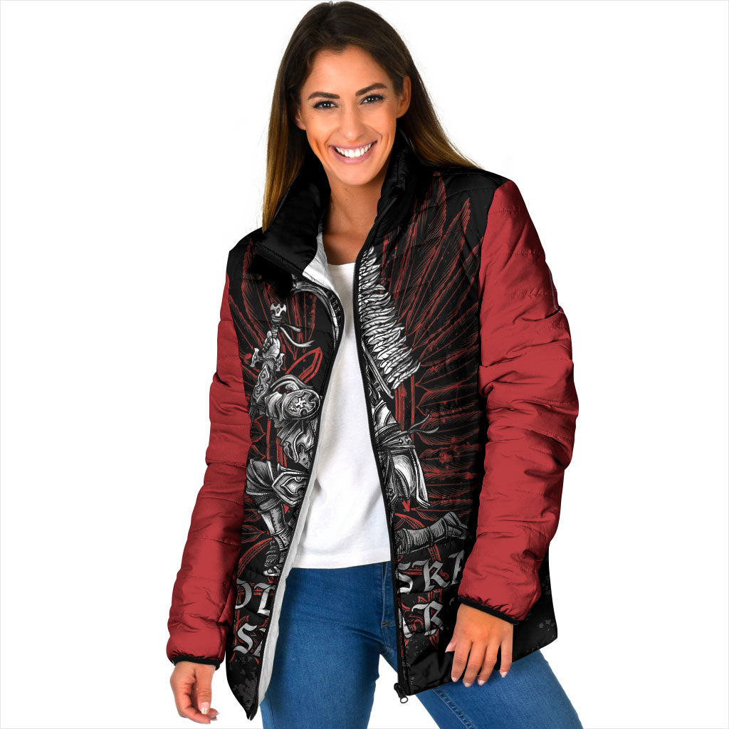 Personalized Poland Husaria Padded Jacket Polska Winged Hussar Knight Pride