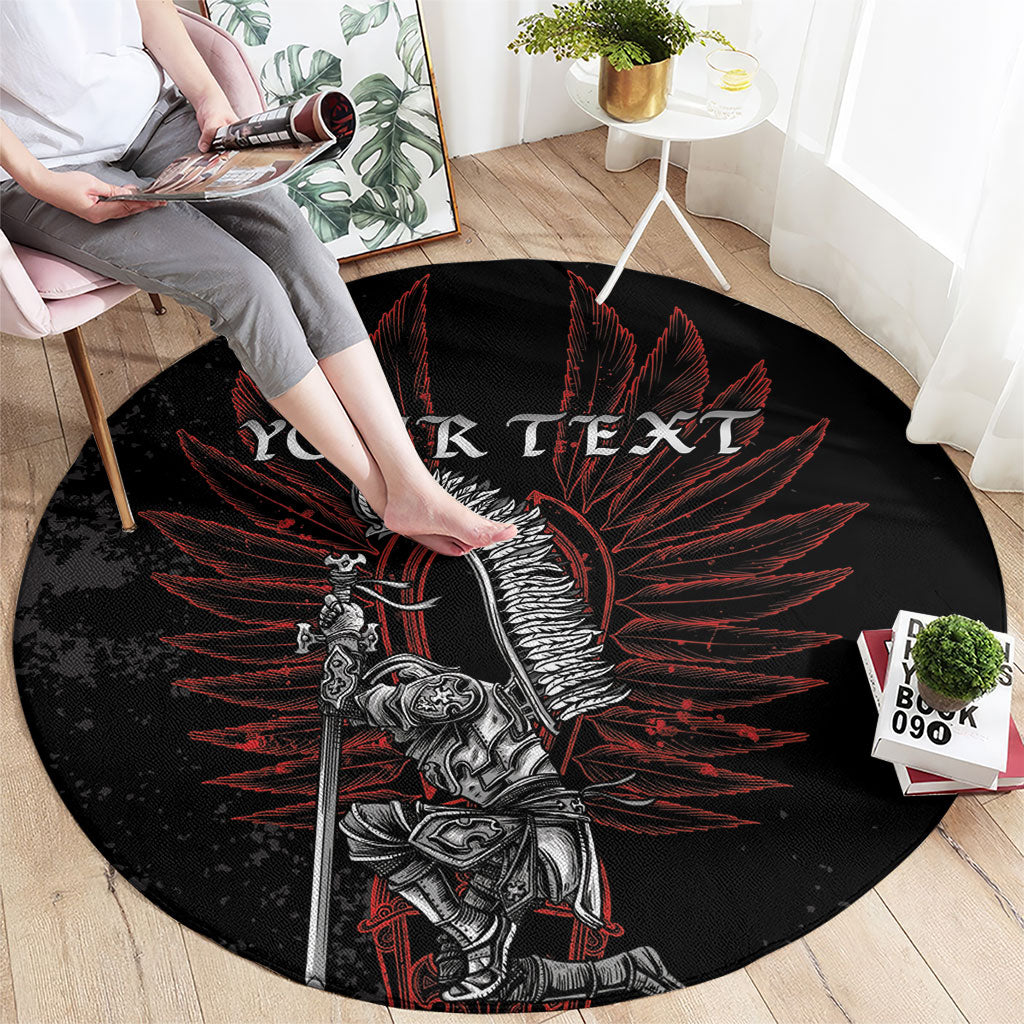 Personalized Poland Husaria Round Carpet Polska Winged Hussar Knight Pride