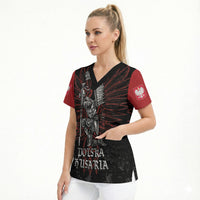 Personalized Poland Husaria Scrub Top Polska Winged Hussar Knight Pride