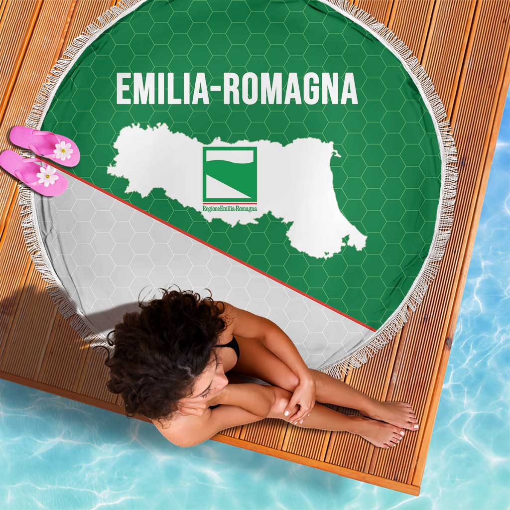 Italy Emilia-Romagna Beach Blanket Map With Flag Style - Wonder Print Shop