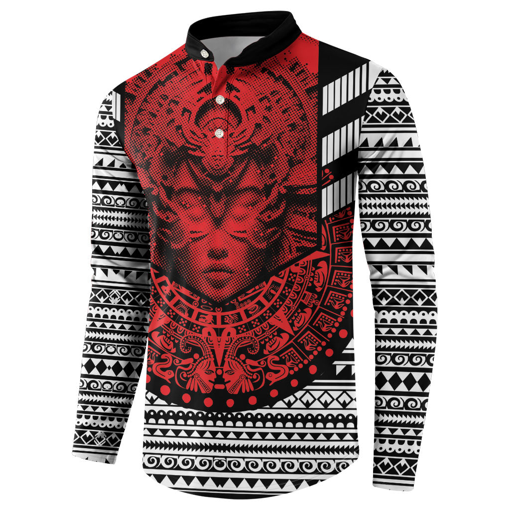 Mexico Aztec Warrior Goddess Button Sweatshirt Tribal Aztec Heritage