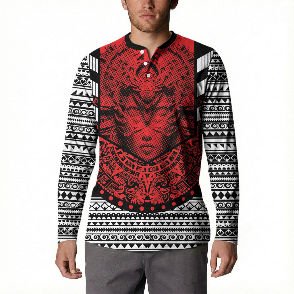 Mexico Aztec Warrior Goddess Button Sweatshirt Tribal Aztec Heritage