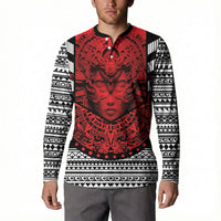 Mexico Aztec Warrior Goddess Button Sweatshirt Tribal Aztec Heritage