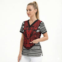 Mexico Aztec Warrior Goddess Scrub Top Tribal Aztec Heritage