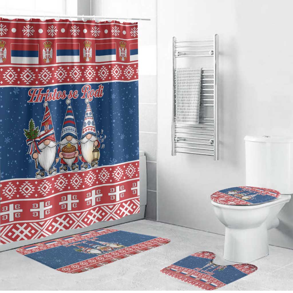 Serbia Christmas Bathroom Set Hristos Se Rodi Gnome - Wonder Print Shop