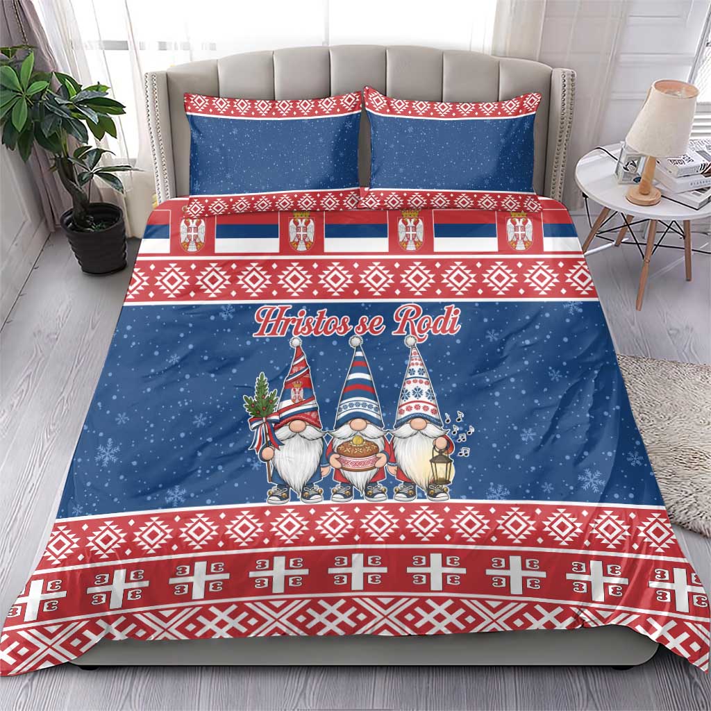 Serbia Christmas Bedding Set Hristos Se Rodi Gnome - Wonder Print Shop