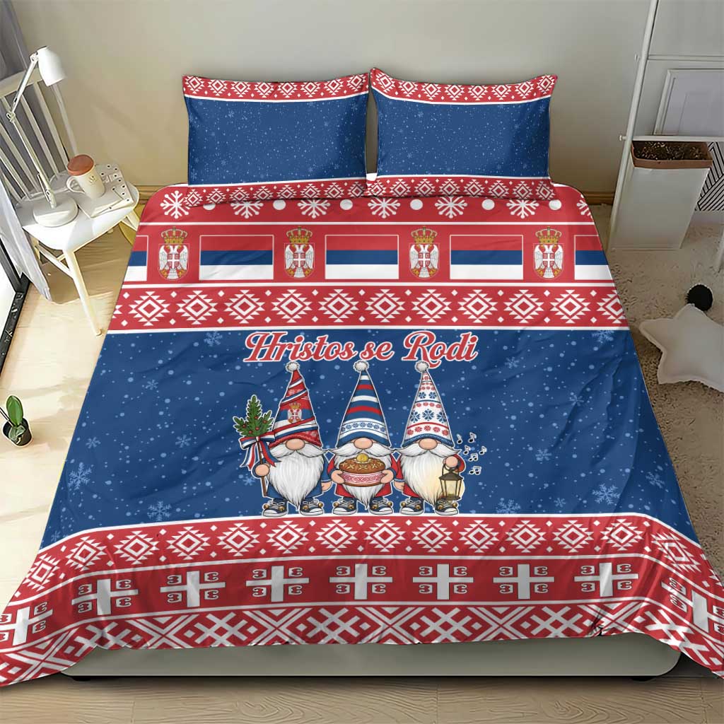 Serbia Christmas Bedding Set Hristos Se Rodi Gnome - Wonder Print Shop