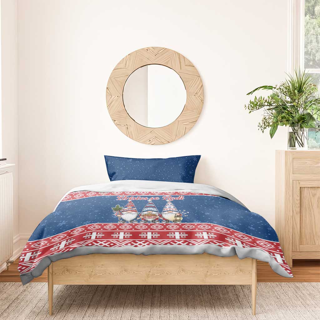 Serbia Christmas Bedding Set Hristos Se Rodi Gnome - Wonder Print Shop
