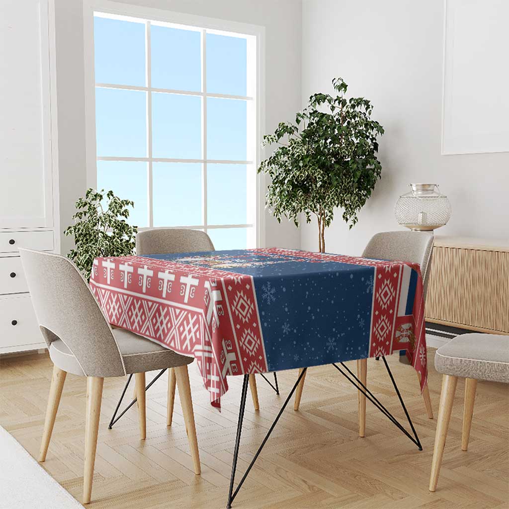 Serbia Christmas Tablecloth Hristos Se Rodi Gnome - Wonder Print Shop
