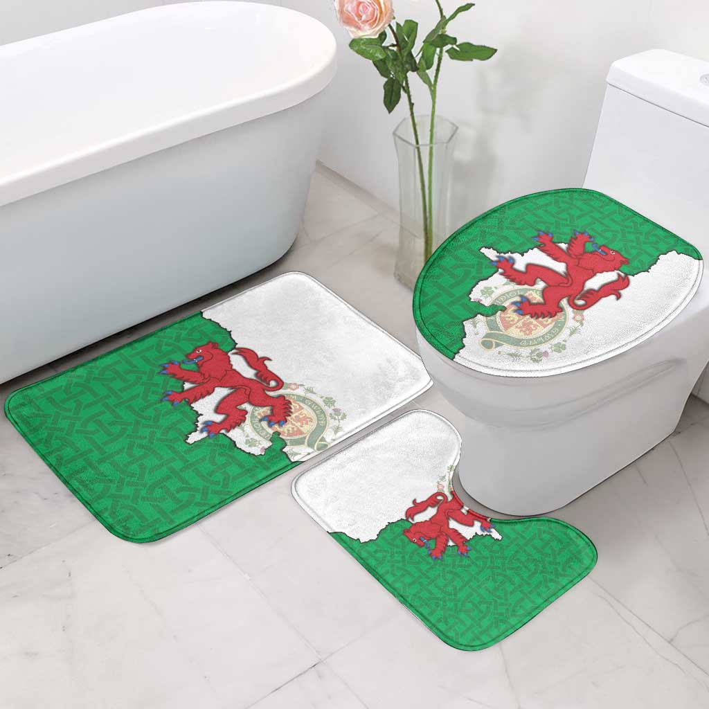 Montgomeryshire Wales Bathroom Set Map and Emblem Celtic Style - Wonder Print Shop
