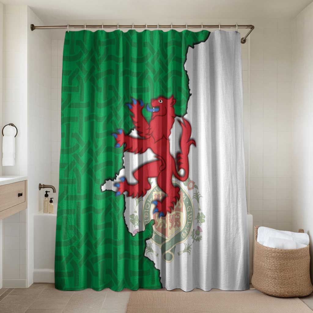 Montgomeryshire Wales Bathroom Set Map and Emblem Celtic Style - Wonder Print Shop