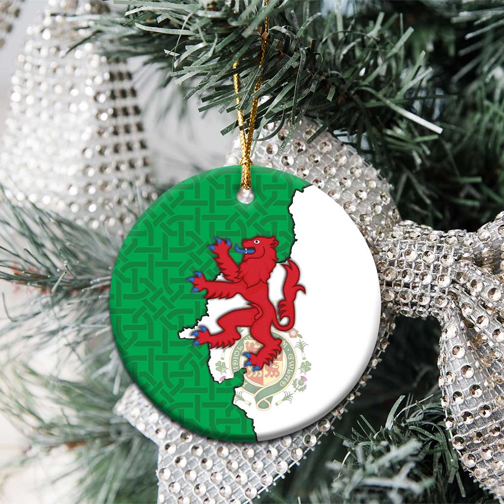 Montgomeryshire Wales Ceramic Ornament Map and Emblem Celtic Style - Wonder Print Shop