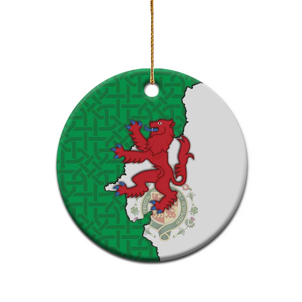 Montgomeryshire Wales Ceramic Ornament Map and Emblem Celtic Style - Wonder Print Shop