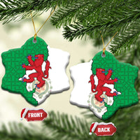 Montgomeryshire Wales Ceramic Ornament Map and Emblem Celtic Style - Wonder Print Shop