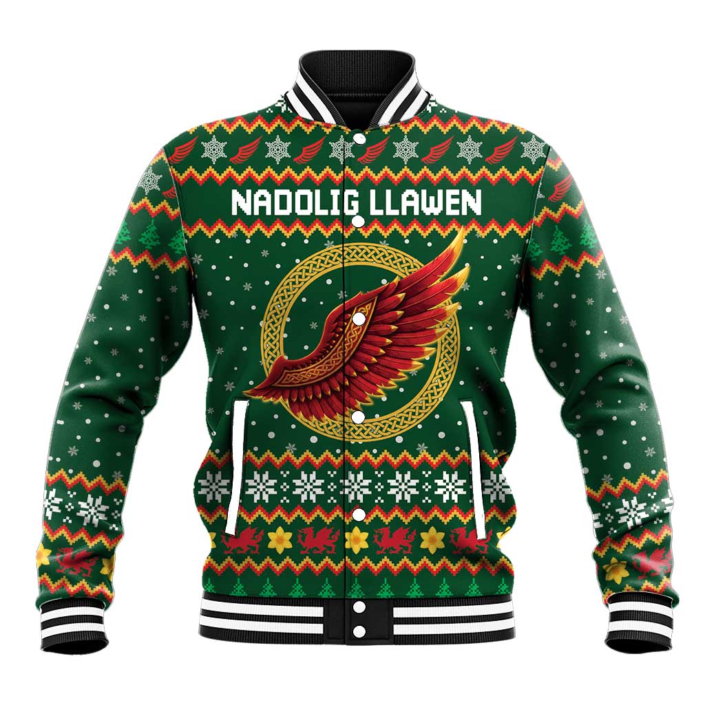 Personalized Montgomeryshire Wales Christmas Baseball Jacket Celtic Red Wing Cymru Heritage - Wonder Print Shop