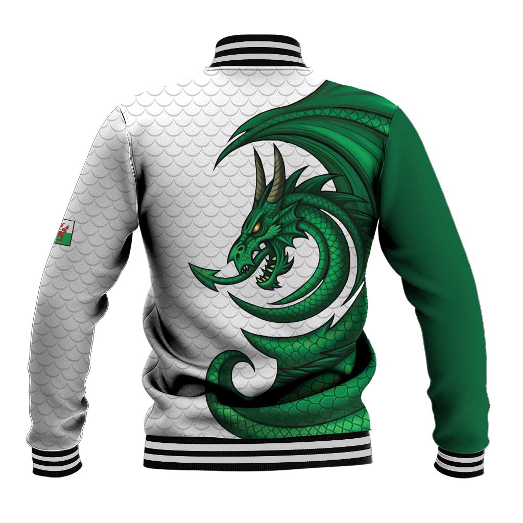 Wales Celtic Dragon Baseball Jacket Welsh Mythic Green Dragon - Wonder Print Shop