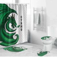 Wales Celtic Dragon Bathroom Set Welsh Mythic Green Dragon - Wonder Print Shop