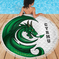 Wales Celtic Dragon Beach Blanket Welsh Mythic Green Dragon - Wonder Print Shop