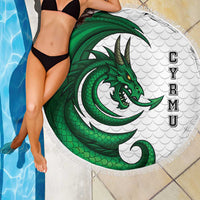 Wales Celtic Dragon Beach Blanket Welsh Mythic Green Dragon - Wonder Print Shop