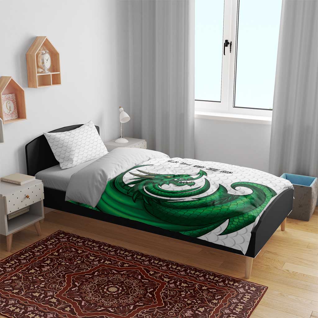 Wales Celtic Dragon Bedding Set Welsh Mythic Green Dragon - Wonder Print Shop