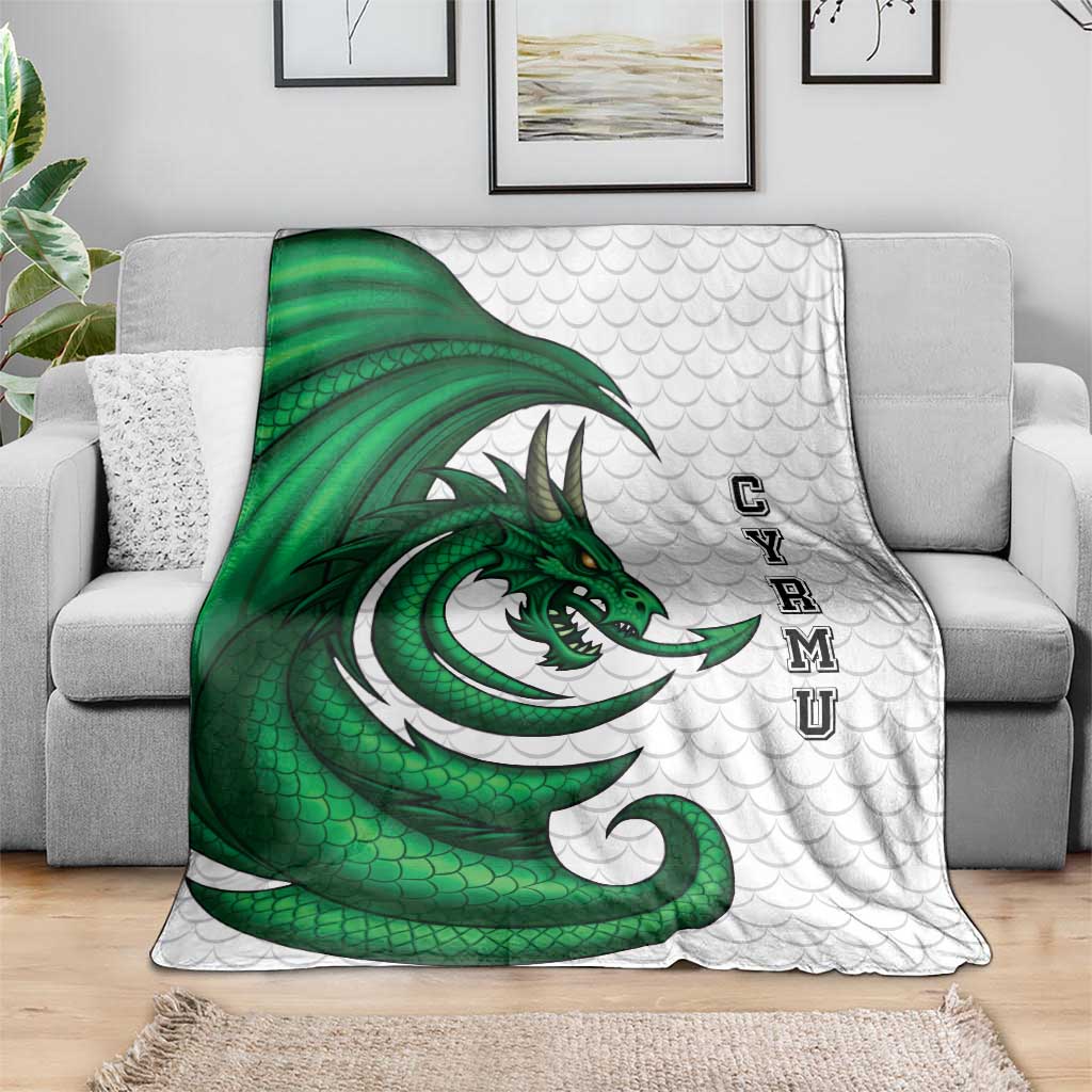 Wales Celtic Dragon Blanket Welsh Mythic Green Dragon - Wonder Print Shop