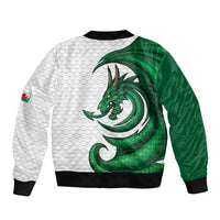 Wales Celtic Dragon Bomber Jacket Welsh Mythic Green Dragon - Wonder Print Shop