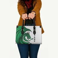 Wales Celtic Dragon Leather Bag Welsh Mythic Green Dragon - Wonder Print Shop