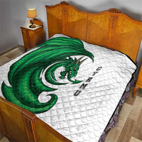 Wales Celtic Dragon Quilt Welsh Mythic Green Dragon - Wonder Print Shop