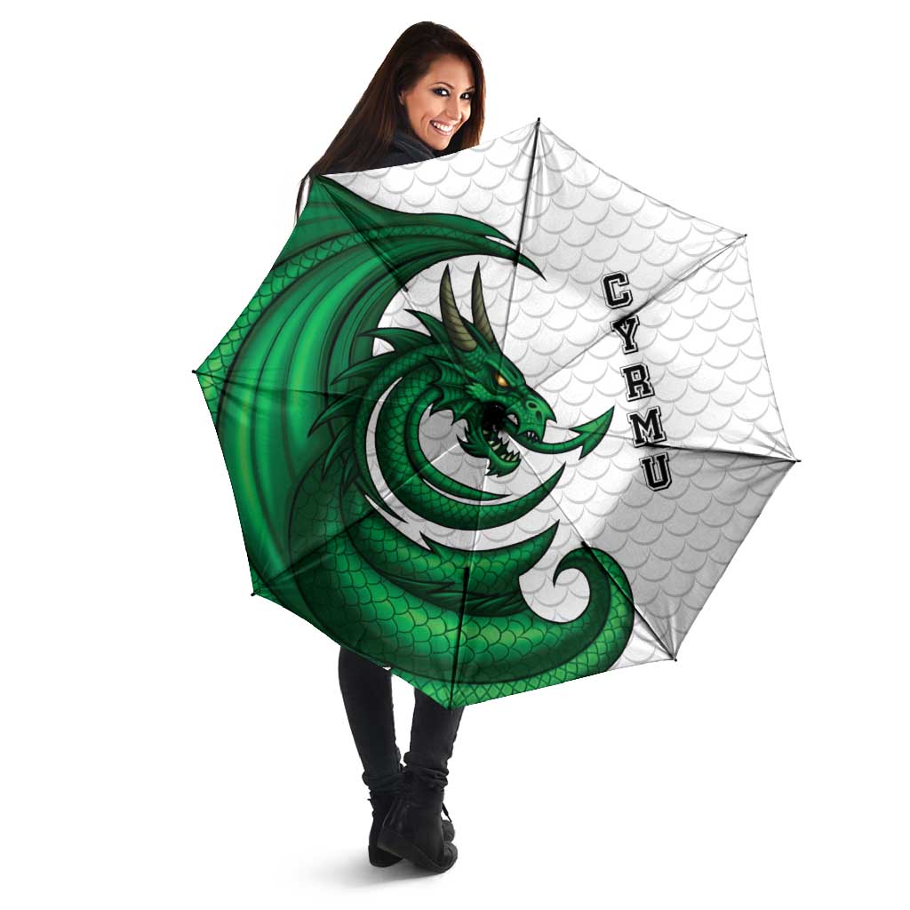 Wales Celtic Dragon Umbrella Welsh Mythic Green Dragon - Wonder Print Shop
