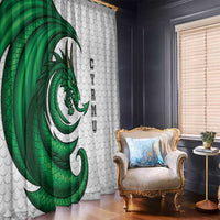 Wales Celtic Dragon Window Curtain Welsh Mythic Green Dragon - Wonder Print Shop