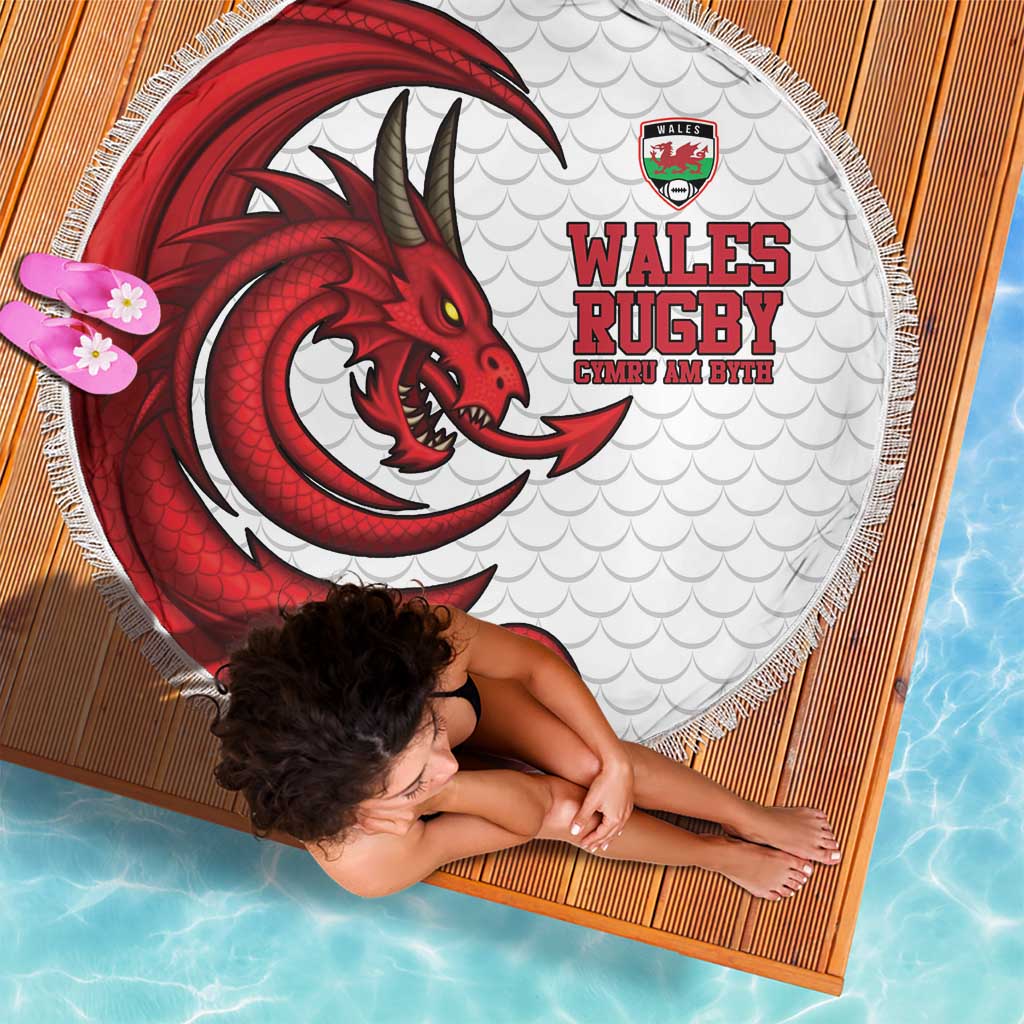 Wales Rugby Red Dragon Beach Blanket Cymru Am Byth - Wonder Print Shop