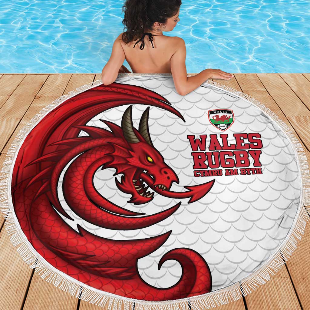 Wales Rugby Red Dragon Beach Blanket Cymru Am Byth - Wonder Print Shop