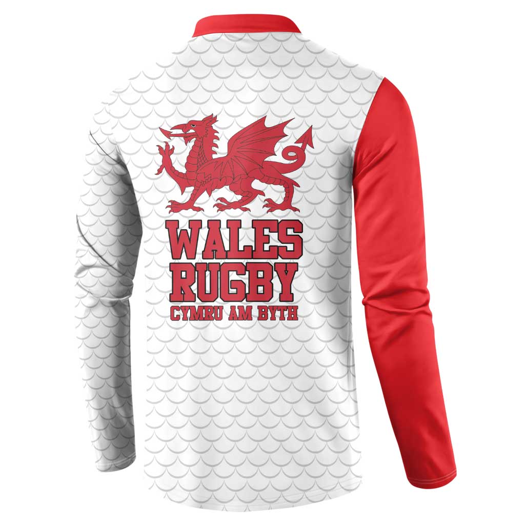 Wales Rugby Red Dragon Button Sweatshirt Cymru Am Byth - Wonder Print Shop