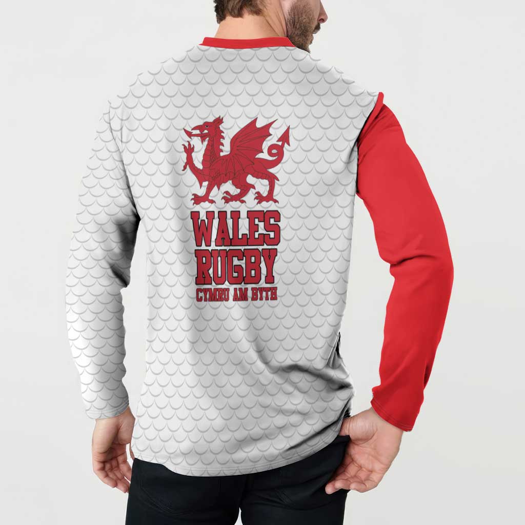 Wales Rugby Red Dragon Button Sweatshirt Cymru Am Byth - Wonder Print Shop