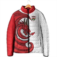 Wales Rugby Red Dragon Padded Jacket Cymru Am Byth - Wonder Print Shop