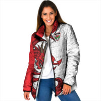 Wales Rugby Red Dragon Padded Jacket Cymru Am Byth - Wonder Print Shop